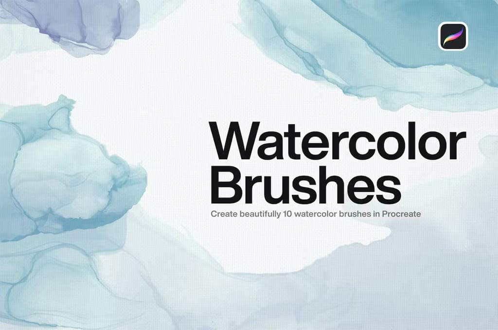 10 Watercolor Brushes Procreate