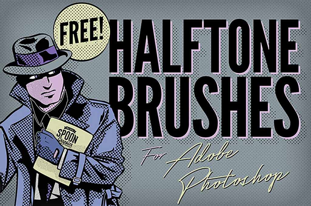 12 Free Halftone Texture Brushes for Adobe Photoshop