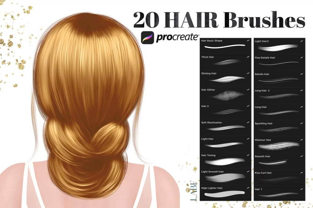 20 Procreate Hair Brushes