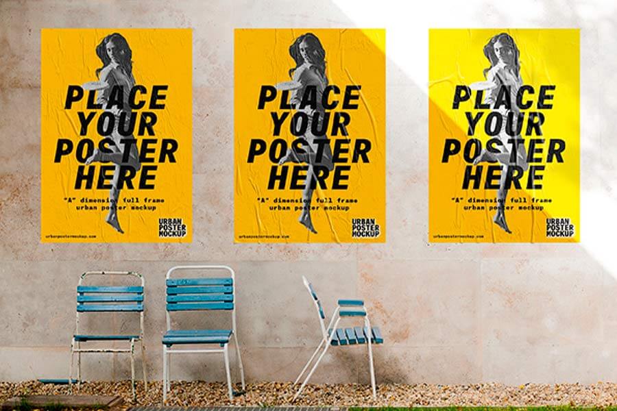 3 Urban Poster Mockups