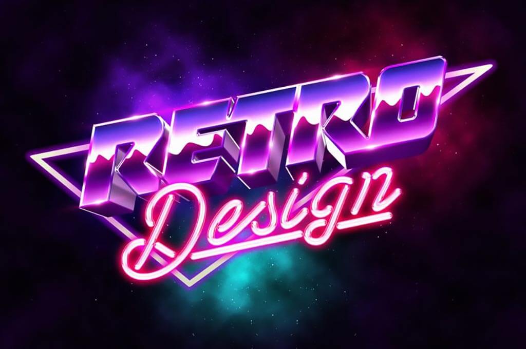 3D 80s Text Effect