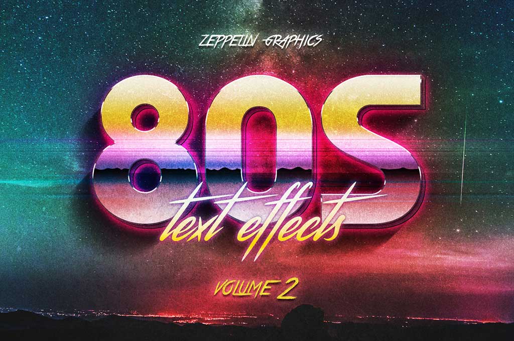 3D 80s Text Effects Vol.2