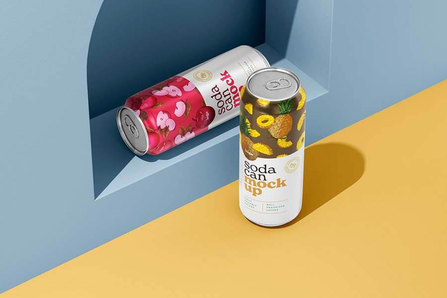 500ML Soda Can Mockup