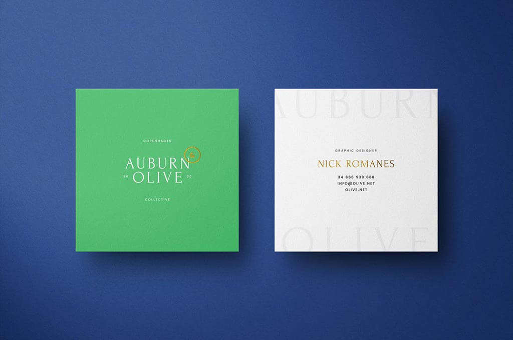 Square Business Card Mockups