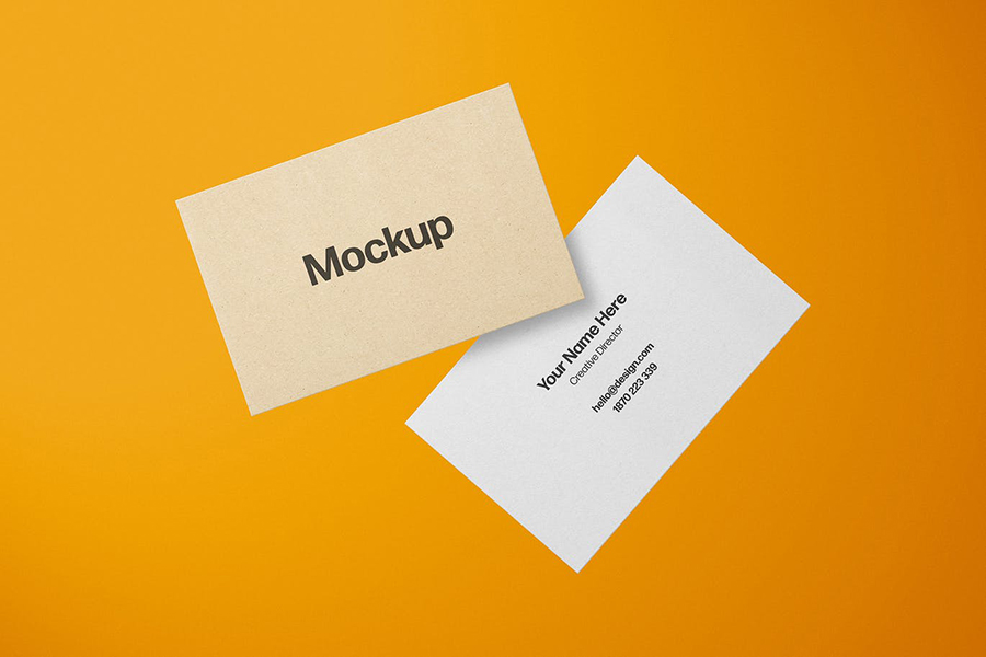 85x55 mm Floating Business Card Mockups