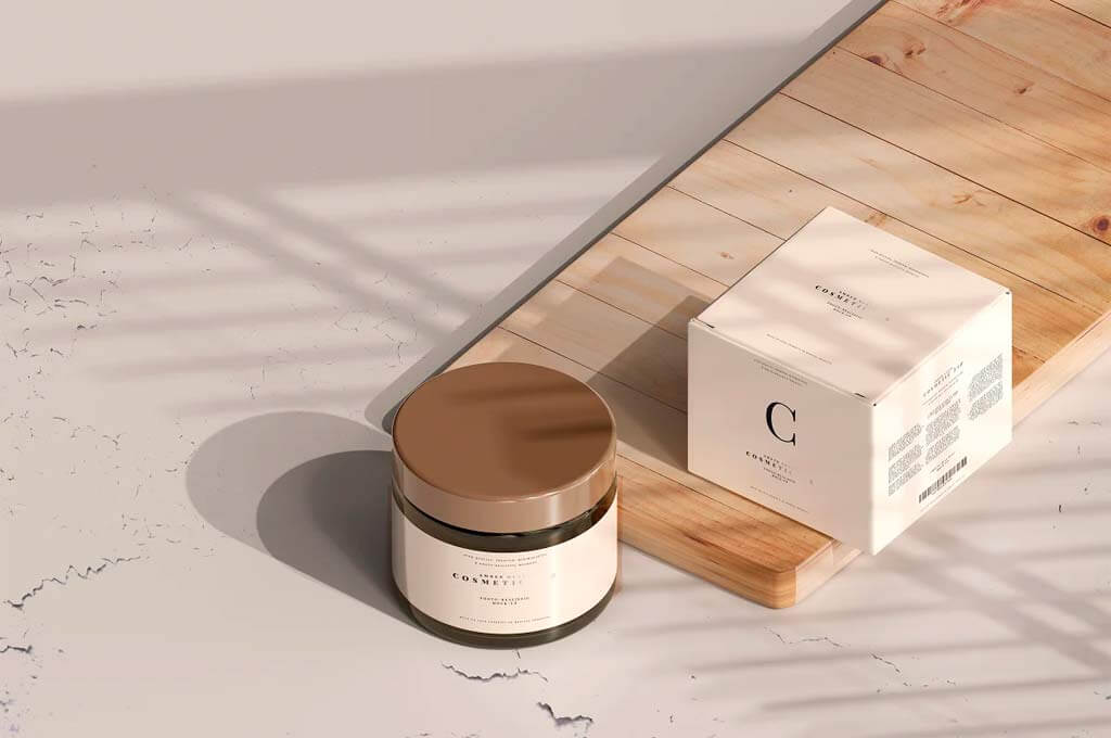 Amber Glass Cosmetic Jar Mockups