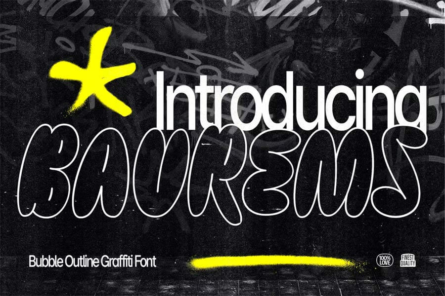 Baurems - Outline Bubble Graffiti Fonts