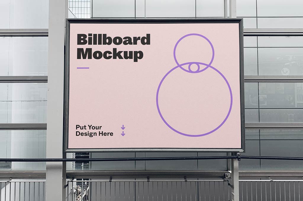 Billboard in Hall Mockup