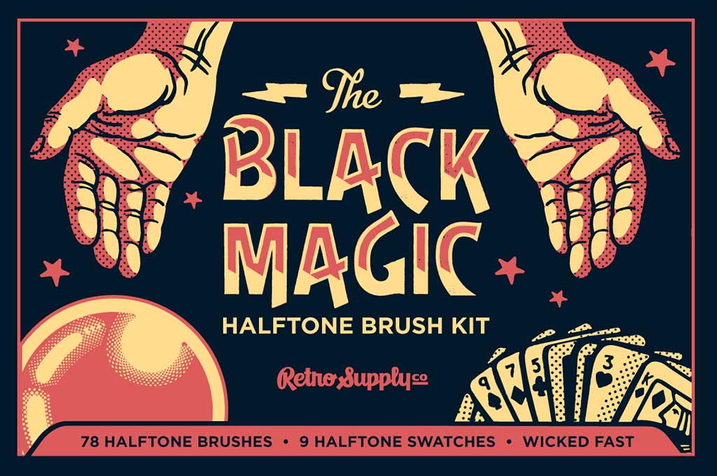 Black Magic Vector Halftone Brushes