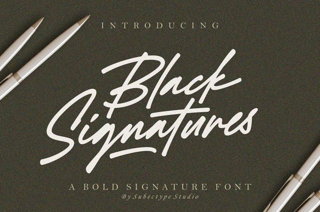 Black Signature Font