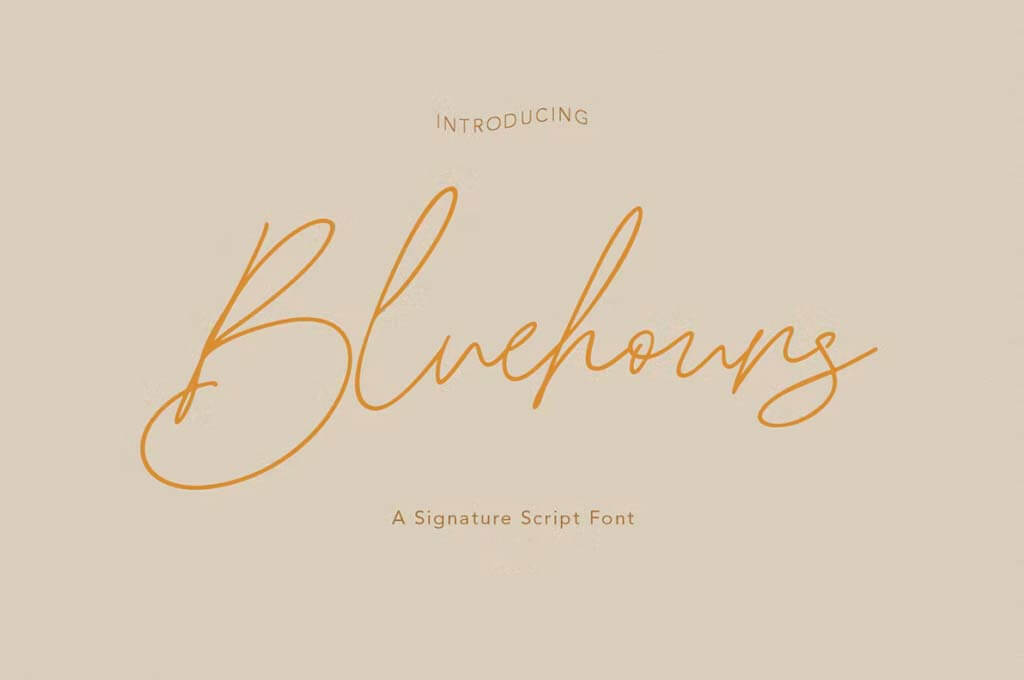 Bluehours Signature Font