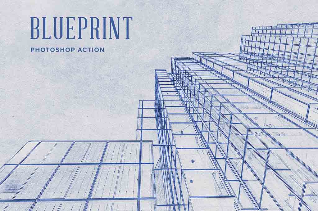 Blueprint Photoshop Action