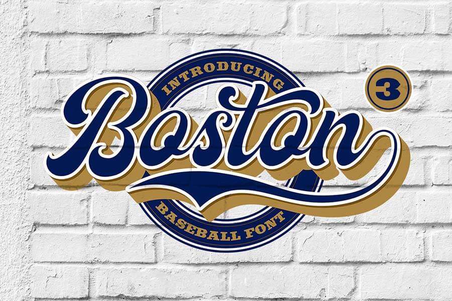 Boston | Baseball Script font