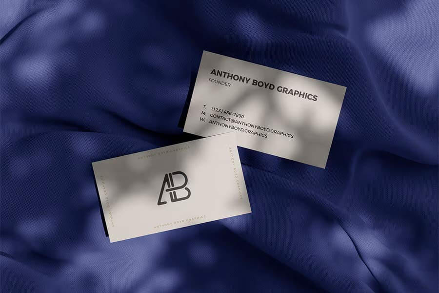 Business Card on Fabric Mockup