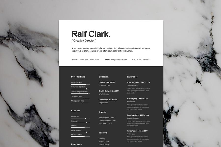 B&W Resume Template