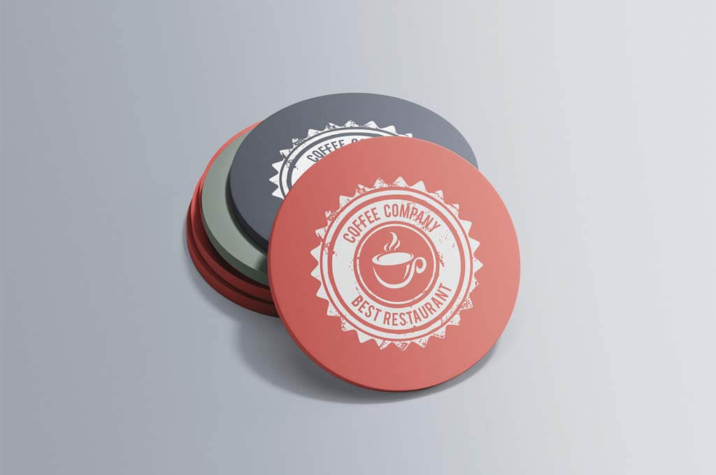 Circular Coaster Mockup