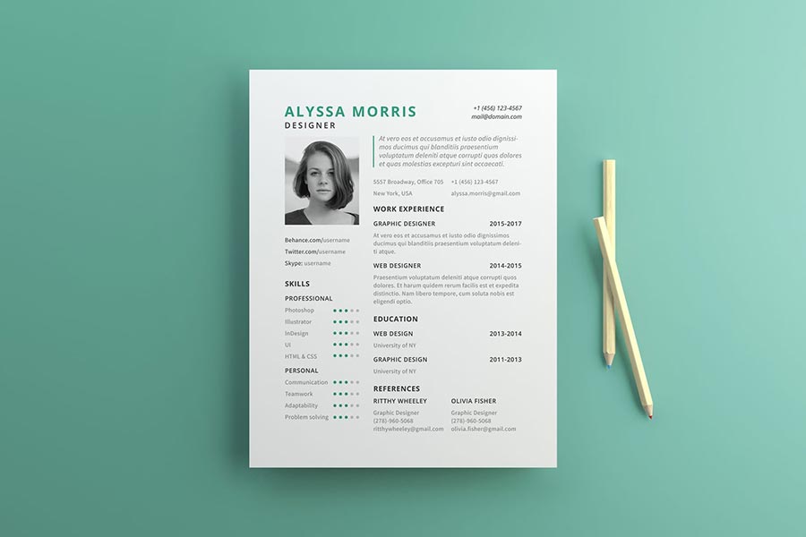 Clean Resume CV Template