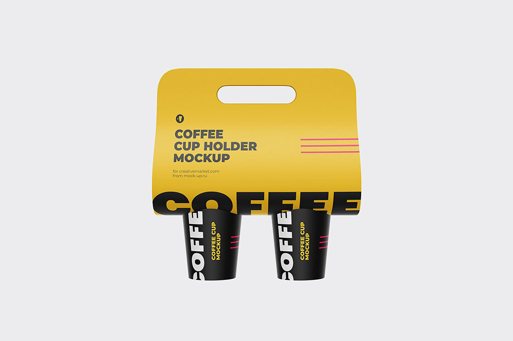 Coffee Holder and Cup Mockup