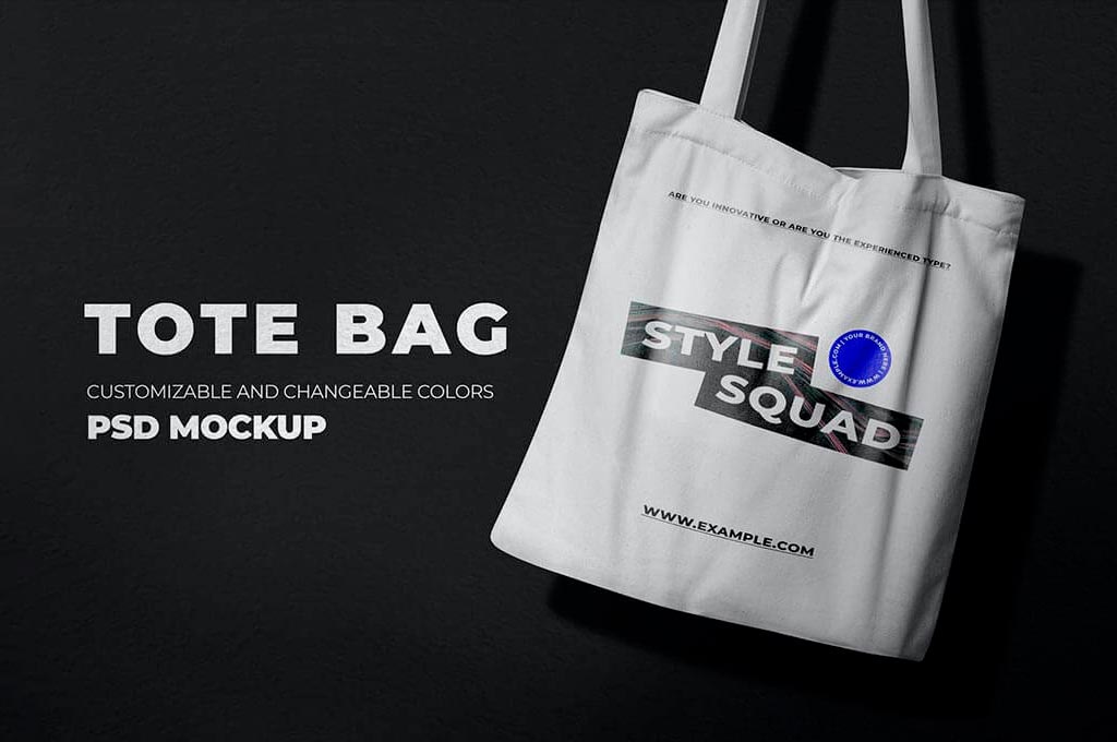 Cool Tote Bag Mockup PSD