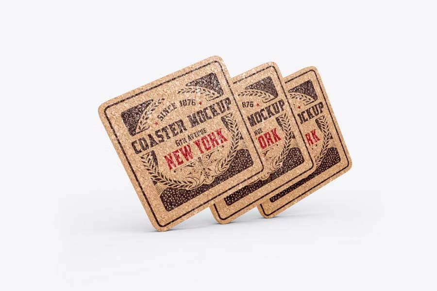 Cork Coaster Mockup