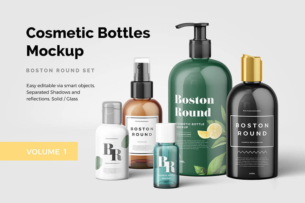 Cosmetic Bottles Mockup