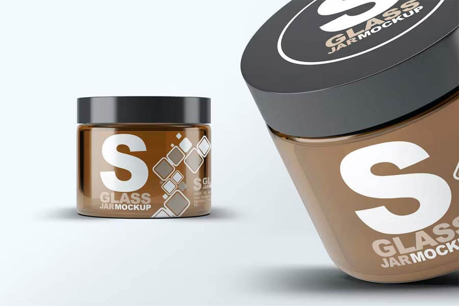 Cosmetics Glass Jar Mockup