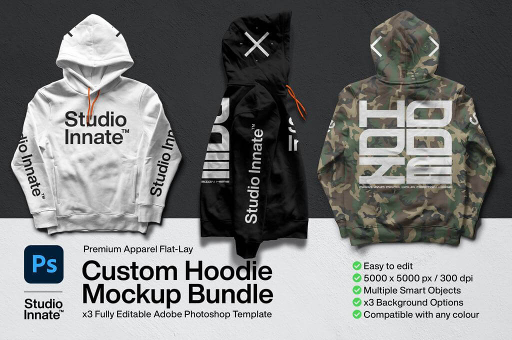 Custom Hoodie Mockup Bundle