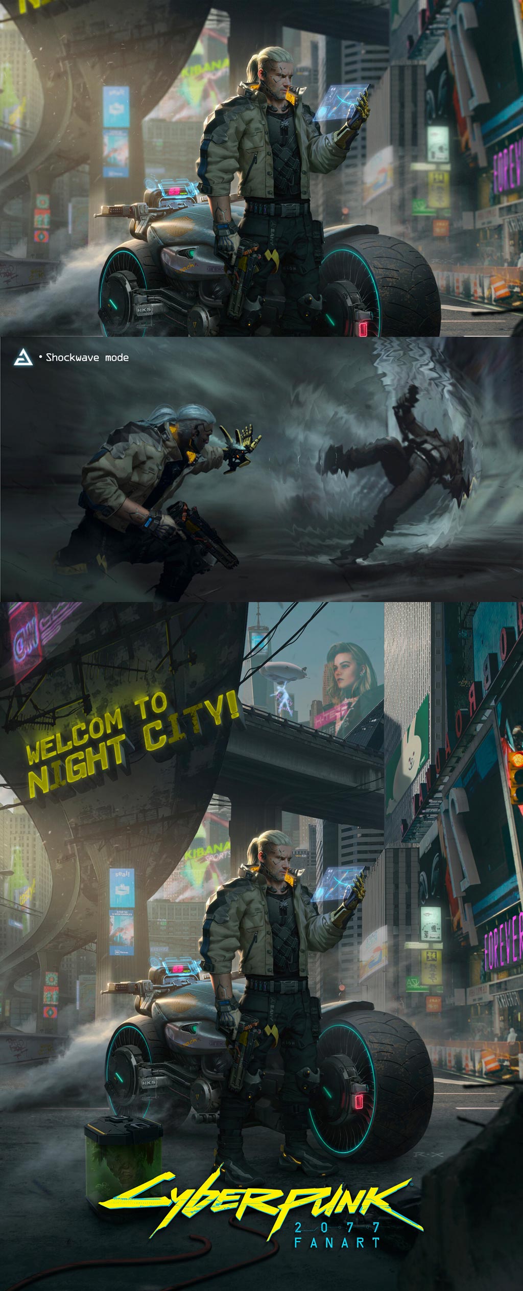 Cyberpunk 2077 X The Witcher Fan Art by R X