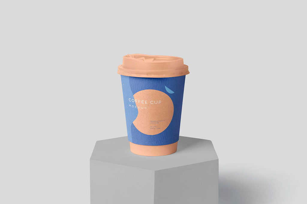 Disposable Coffee Cup Mockup: Packaging Sleeve