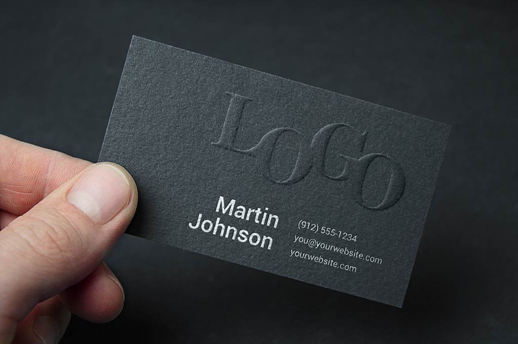 Embossed Business Card Mockup