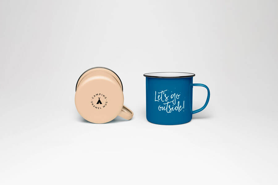 Enamel Mug PSD Mockup