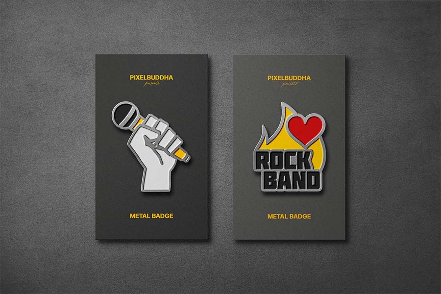 Enamel Pins Mockup Scene