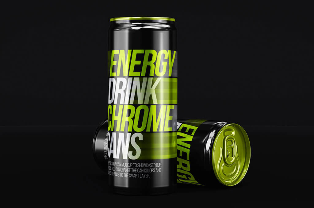 Energy Drink PSD Can Metal Mockup