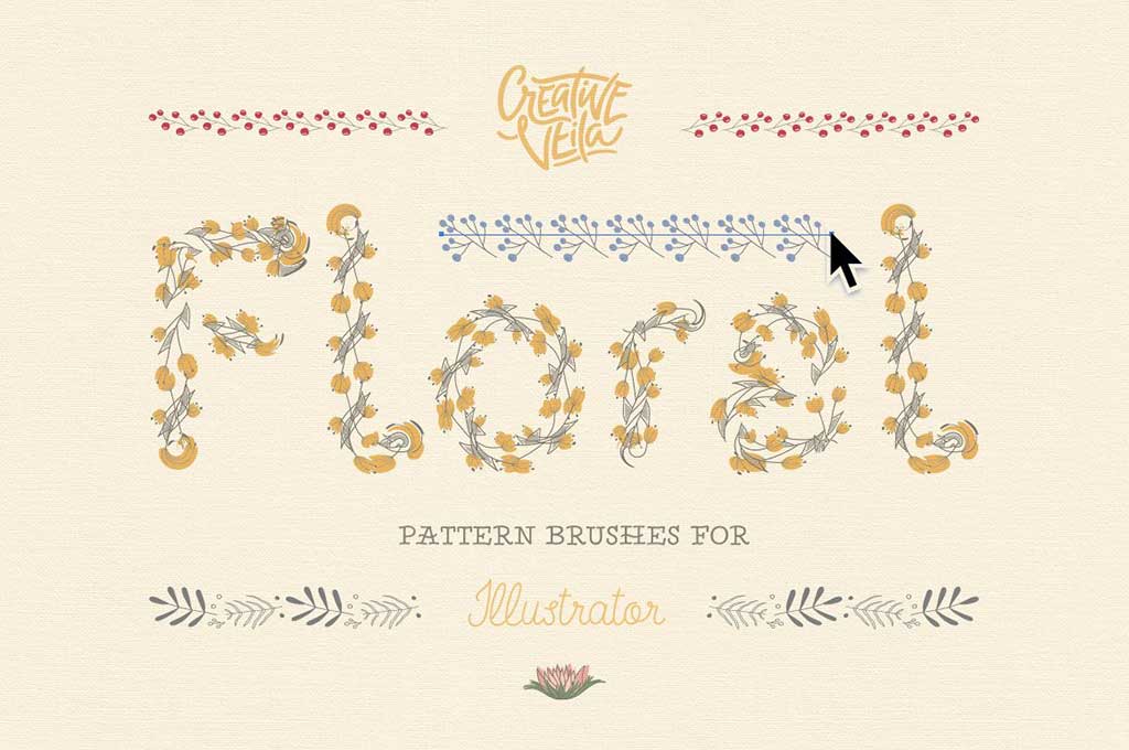 Floral Pattern Illustrator Brushes