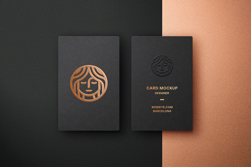 Foil Embossing Business Card Mockup