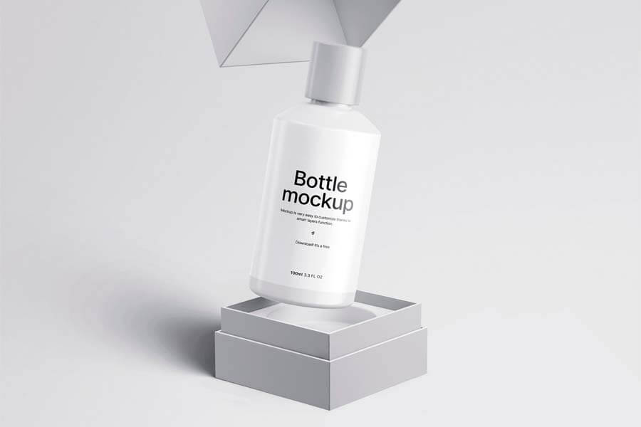 Free Cosmetic Bottle PSD Mockup