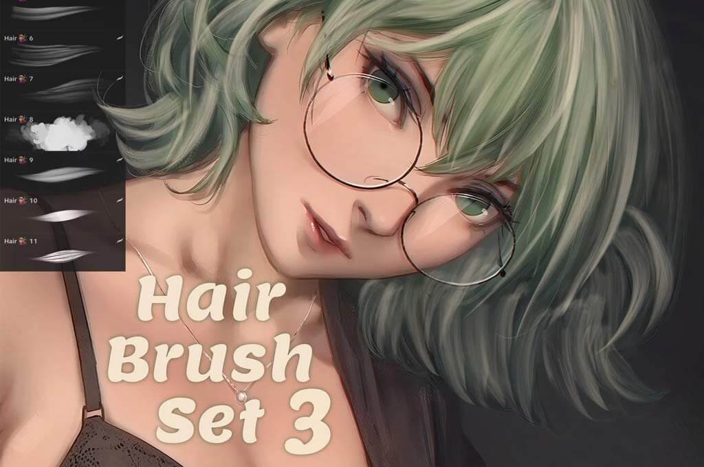 Free Hair Brush Set 3 for Procreate