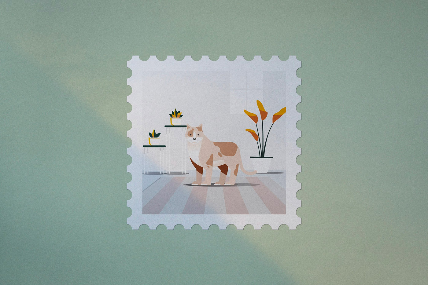 Free Mailo Stamp Mockup Scene