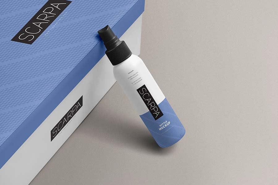 Free Plastic Spray Bottle Mockup