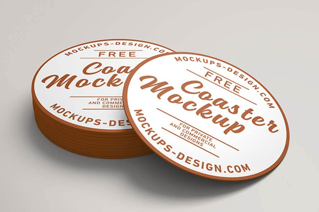 Free Round Coaster Mockup