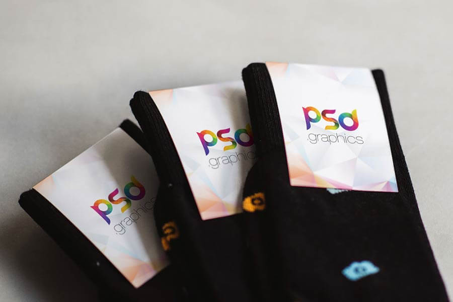 Free Socks Label Mockup PSD