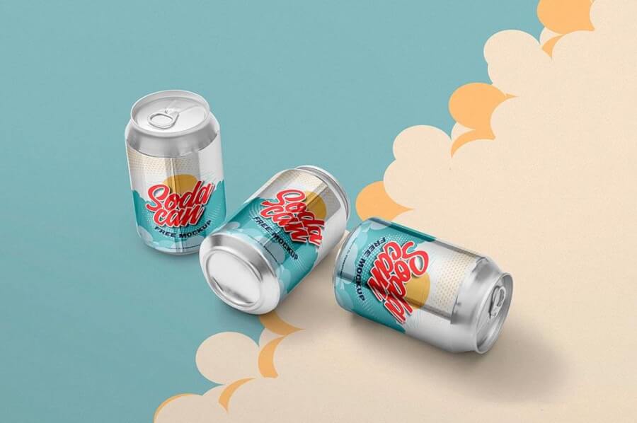 Free Soft Drink Can Mockup