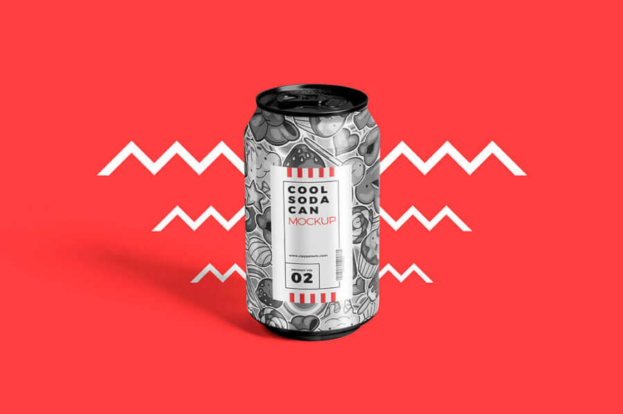 Free Tin Soda Can Mockup