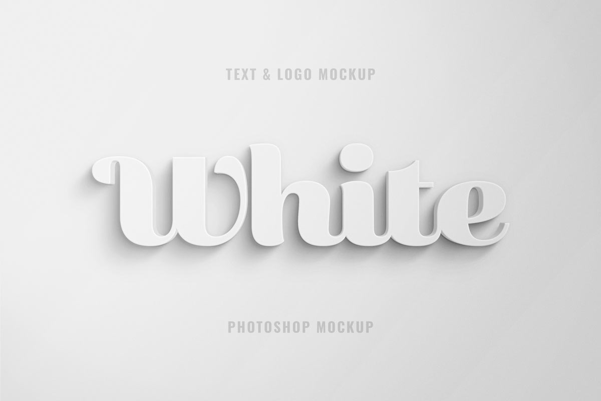 Free White 3D Text Effect