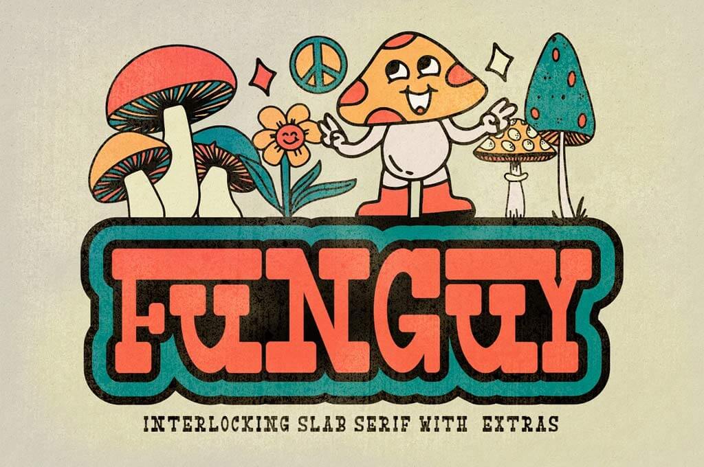 Funguy - Interlocked Slab Serif Font