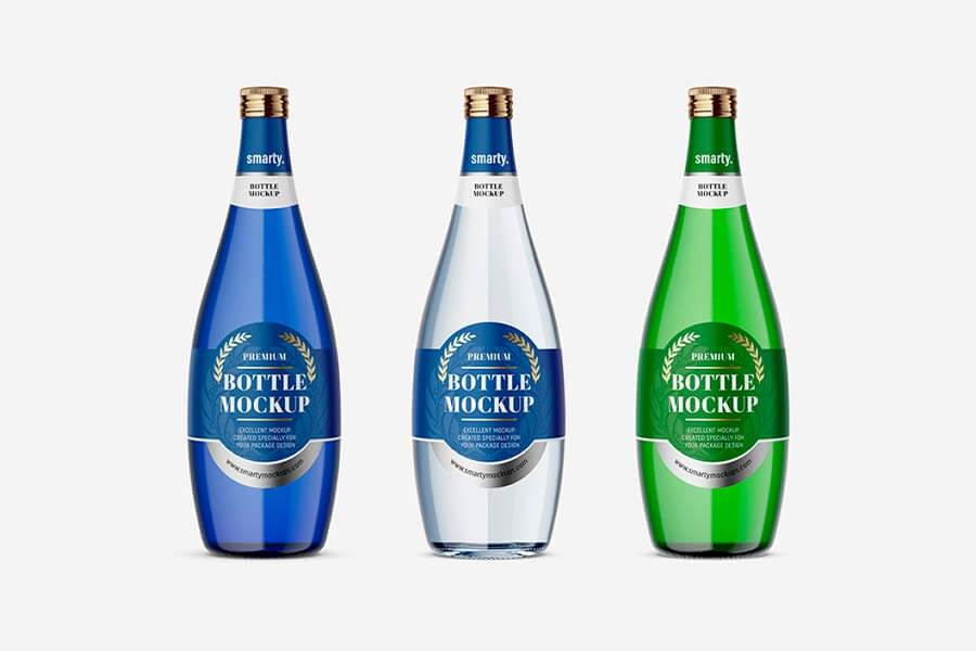 Glass Bottle Mockup Set