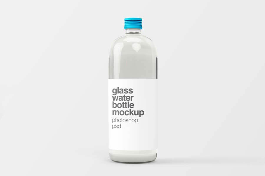 Glass Water Bottle Mockup