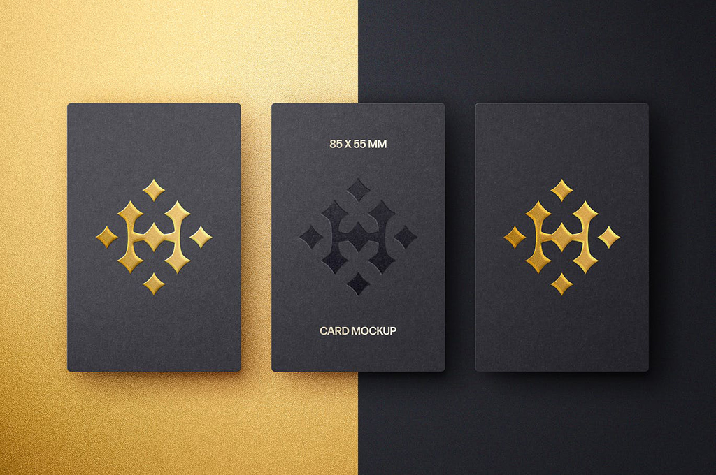 Gold Foil Business Card Mockup