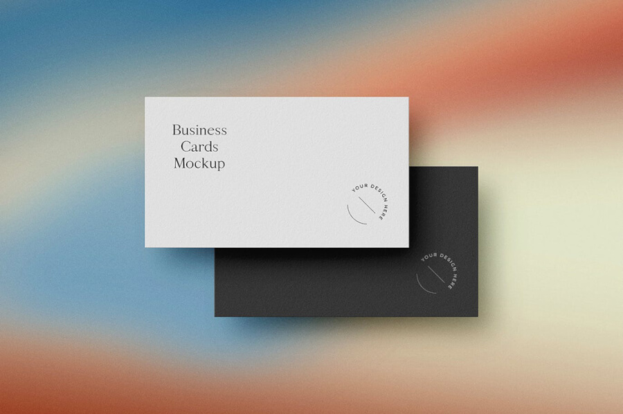 Gradient Business Cards Mockup