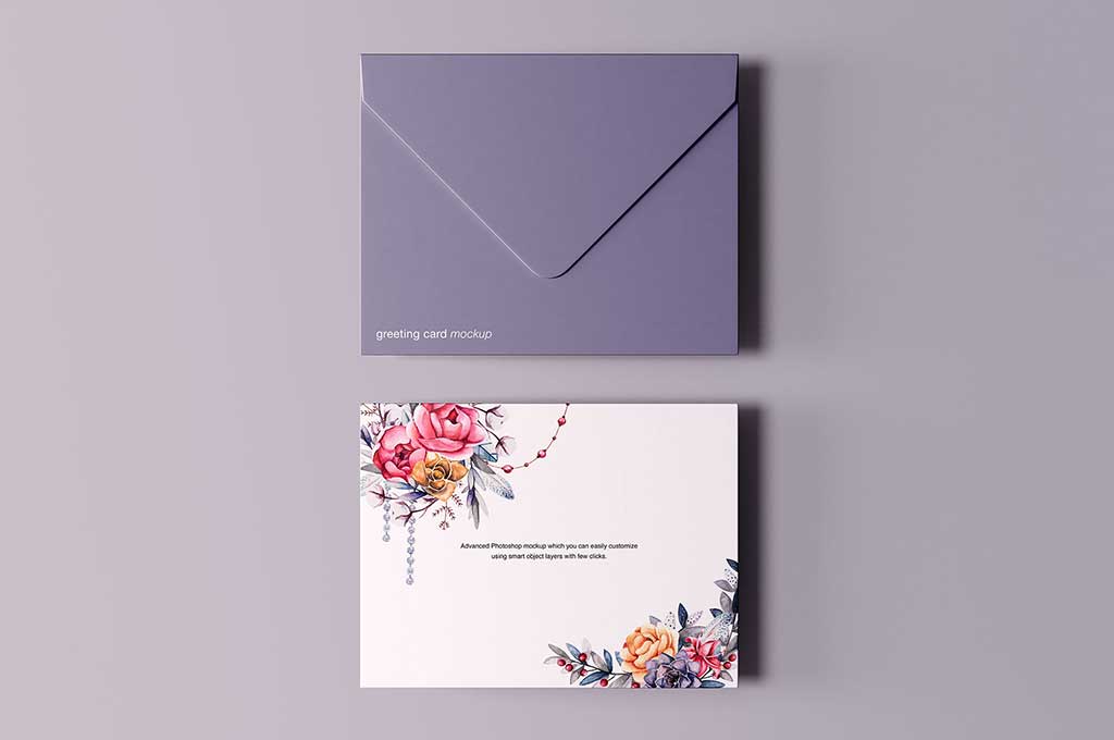 Greeting Card with Envelope Mockup